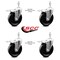 Service Caster 5 Inch Phenolic Swivel 10mm Threaded Stem Caster Set with Total Lock Brake SCC-TSTTL20S514-PHR-M1015-4 - alternate 2